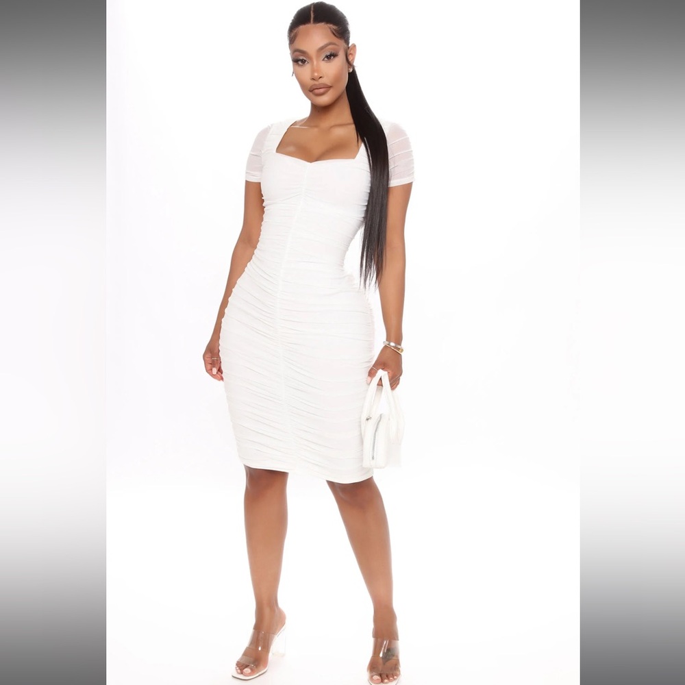 Fashion Nova Make It True Ruched Midi Dress